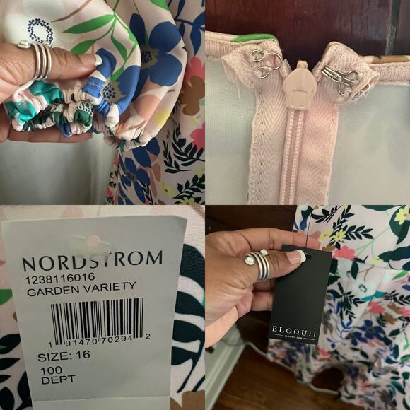 Eloquii Floral Scuba Shift Dress 16 Romantic Summer Wedding Guest Brunch Tea - Picture 13 of 16